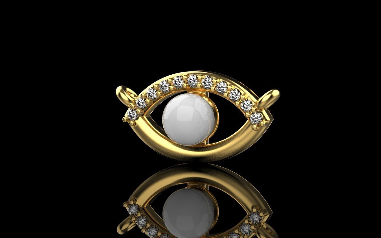 Eye pendant with pearl 3D print model_11