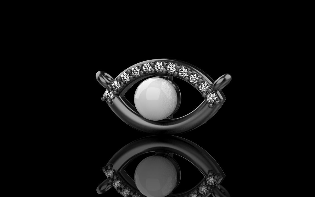 Eye pendant with pearl 3D print model_15