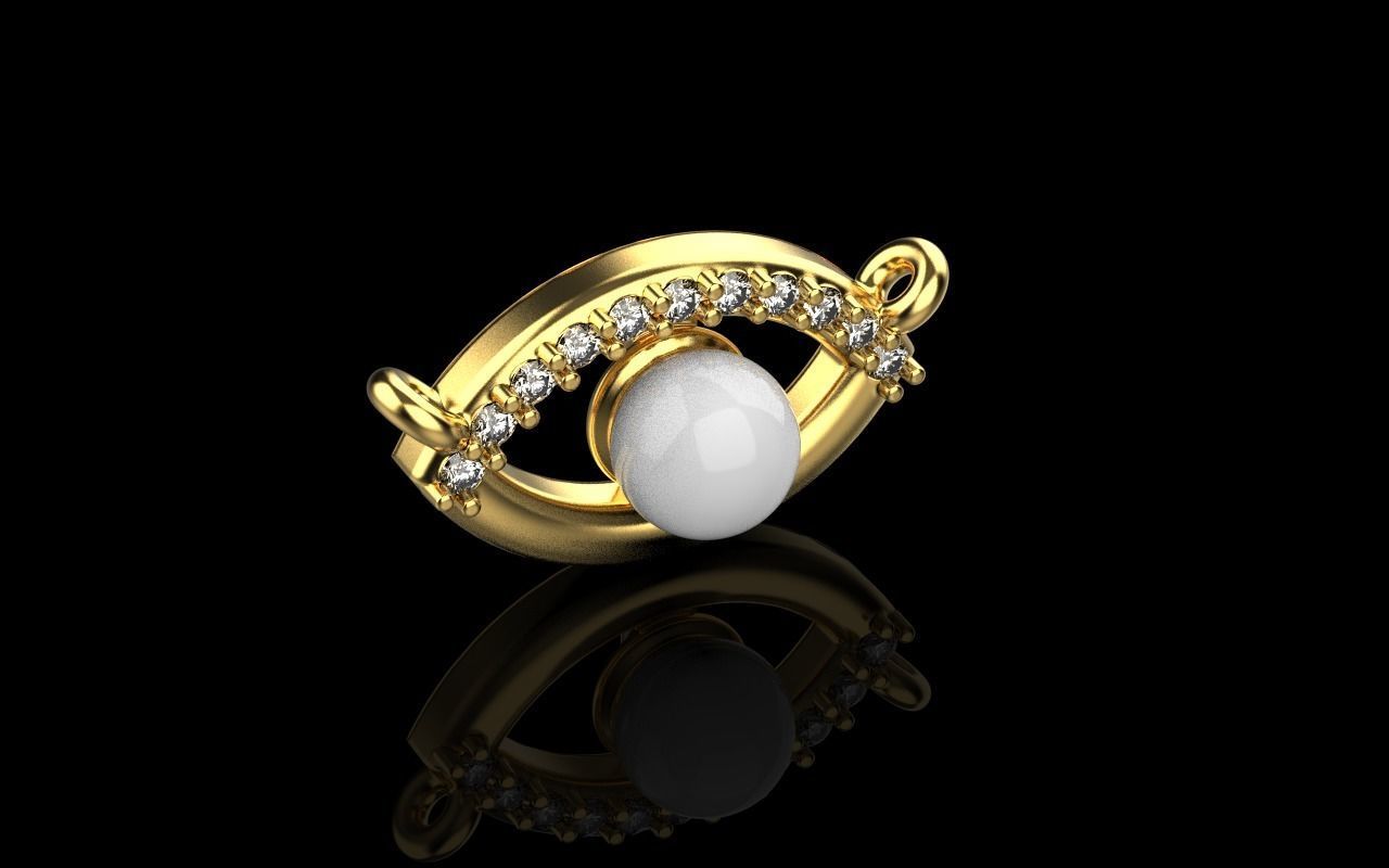 Eye pendant with pearl 3D print model_20