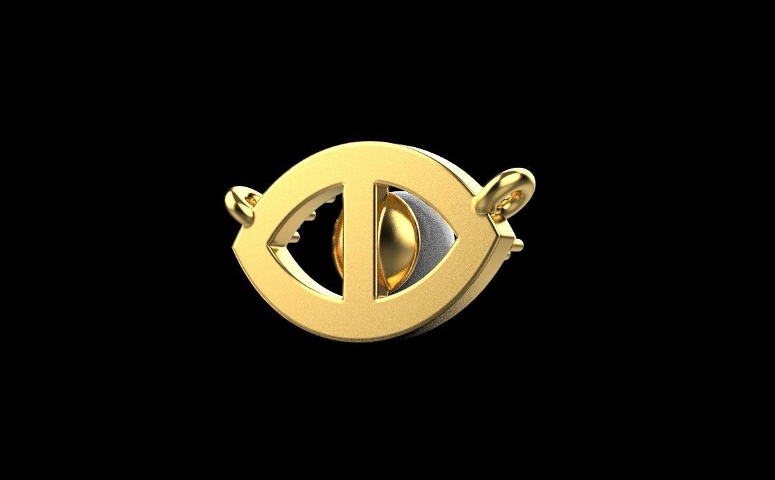 Eye pendant with pearl 3D print model_5