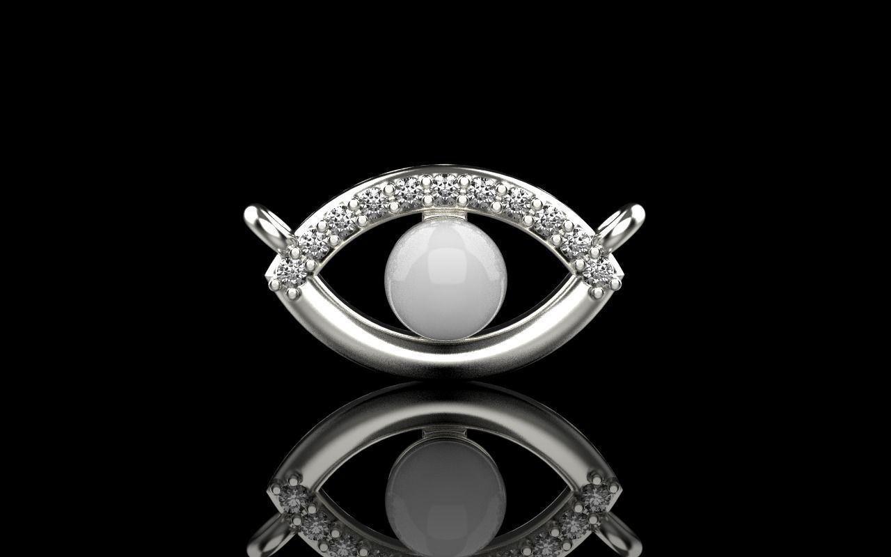 Eye pendant with pearl 3D print model_31