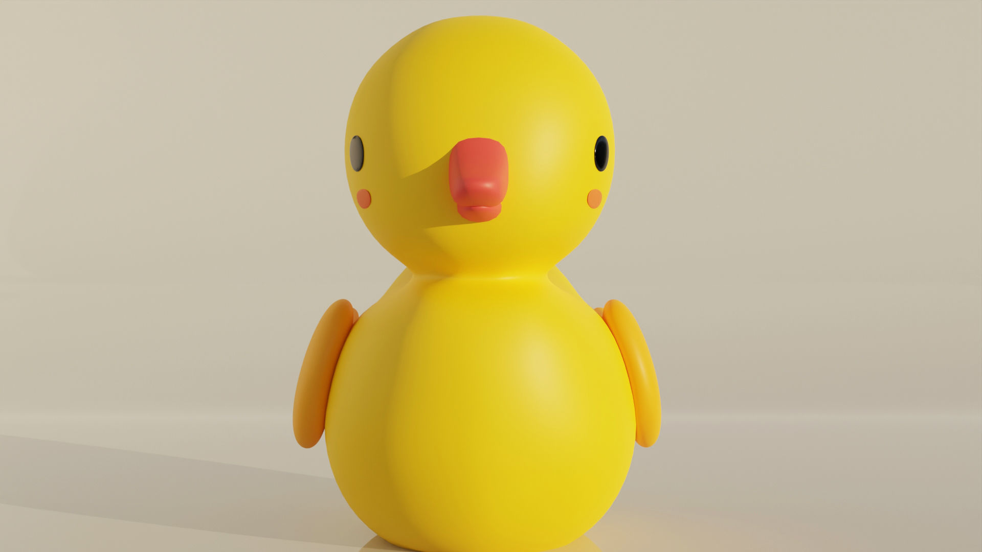 Bathroom Duck  Low-poly 3D model_1