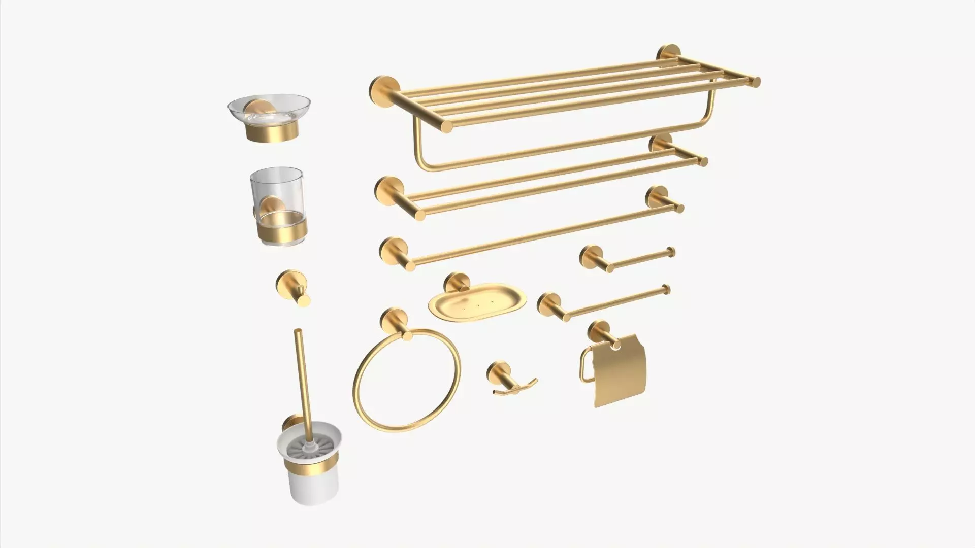 Bathroom Accessories Rack Shelf Hanger Wall Mount 3D model_0