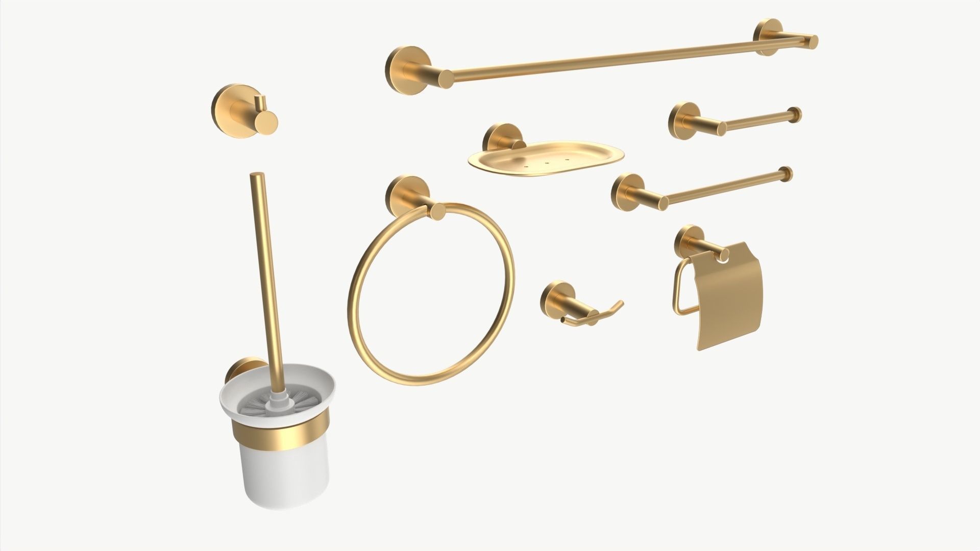 Bathroom Accessories Rack Shelf Hanger Wall Mount 3D model_3