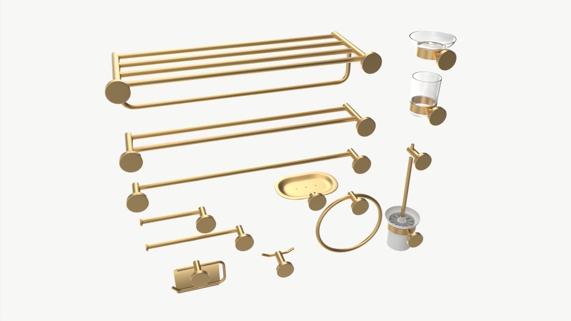 Bathroom Accessories Rack Shelf Hanger Wall Mount 3D model_1