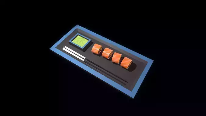 Sushi set of Low-poly 3D model