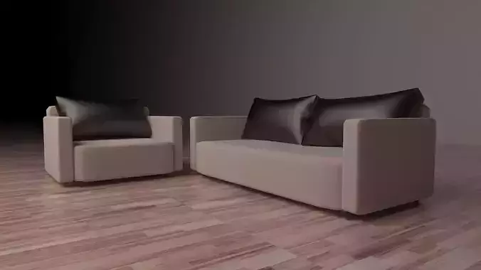 Sofa 3d model and chair