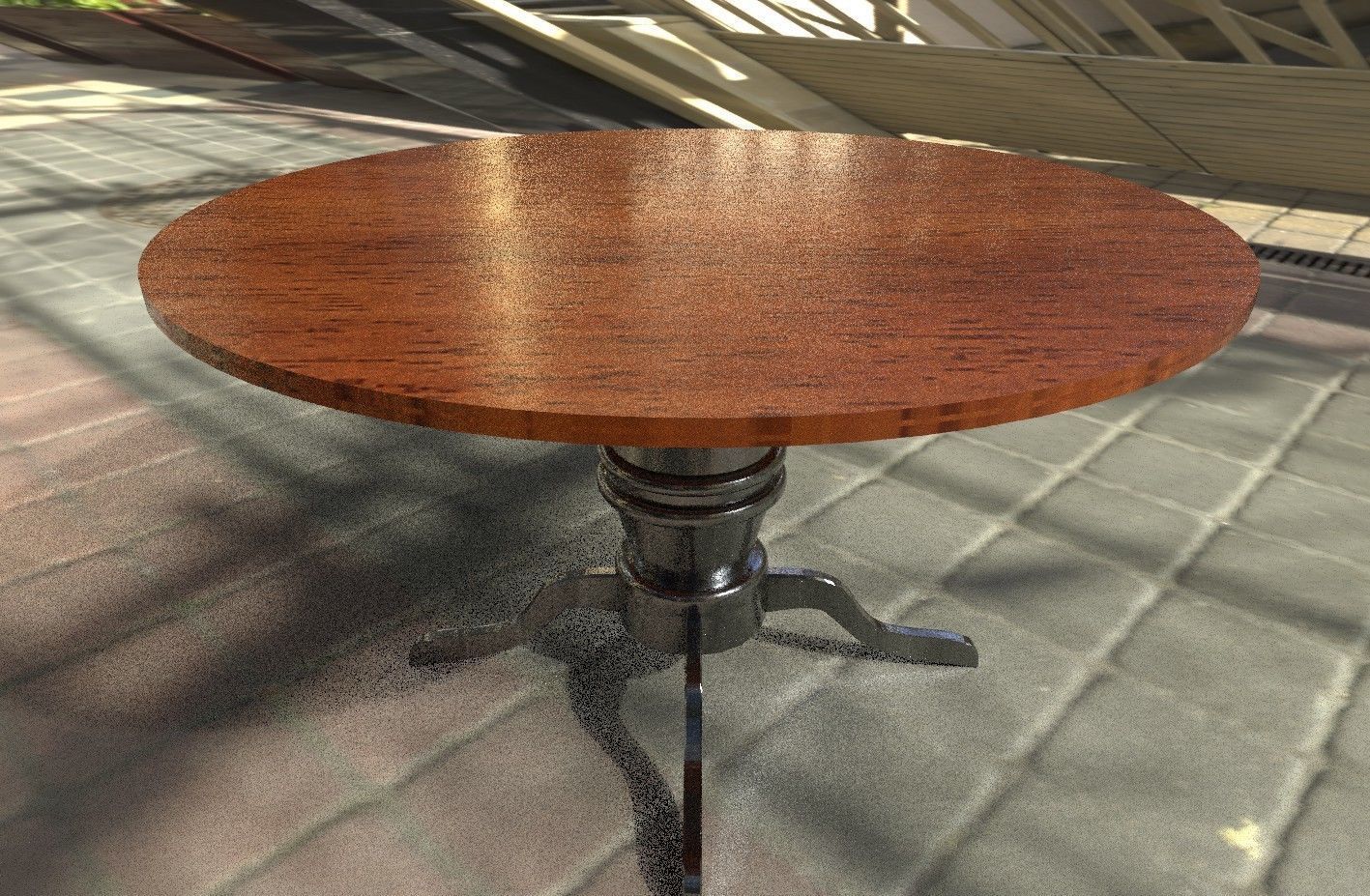 Chrome Table Low-poly 3D model_4