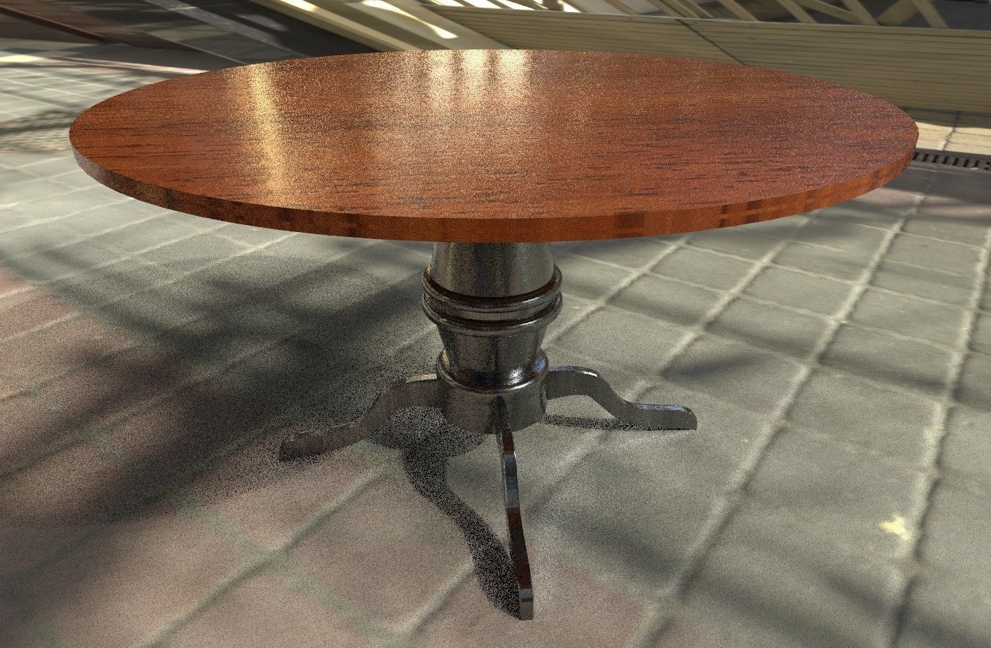 Chrome Table Low-poly 3D model_3