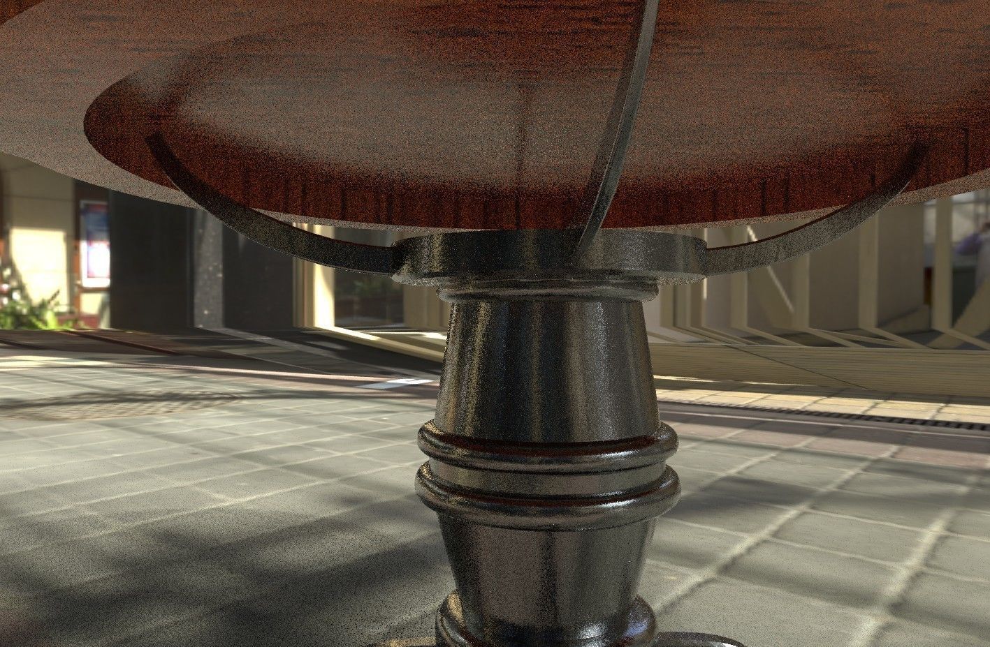 Chrome Table Low-poly 3D model_1