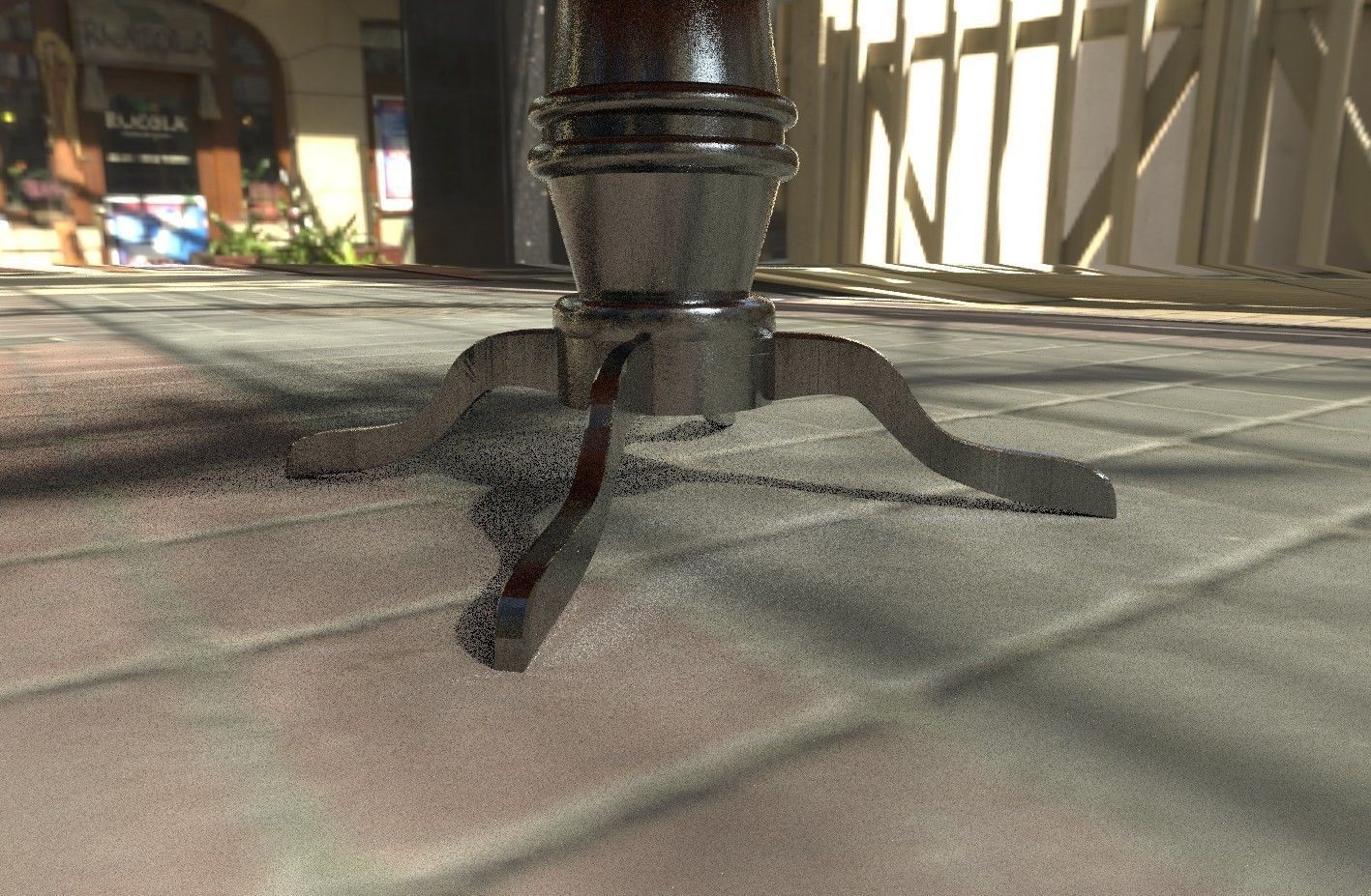 Chrome Table Low-poly 3D model_2