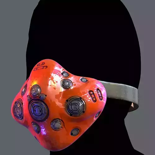 Gas mask helmet 3d model scifi Low-poly 