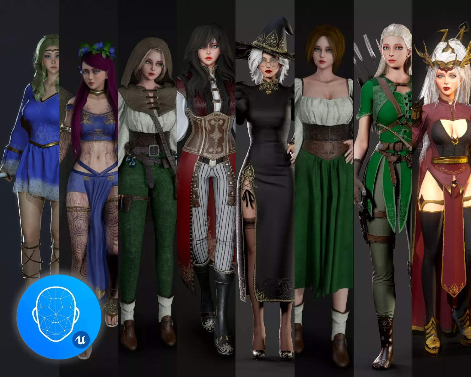 Fantasy Girls Pack 3D Model Collection_0