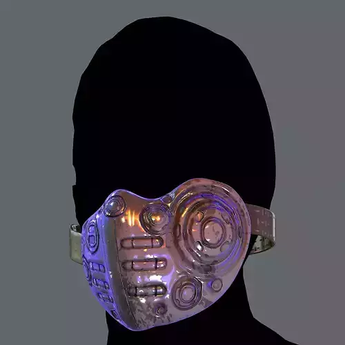 Gas mask helmet 3d model scifi Low-poly 