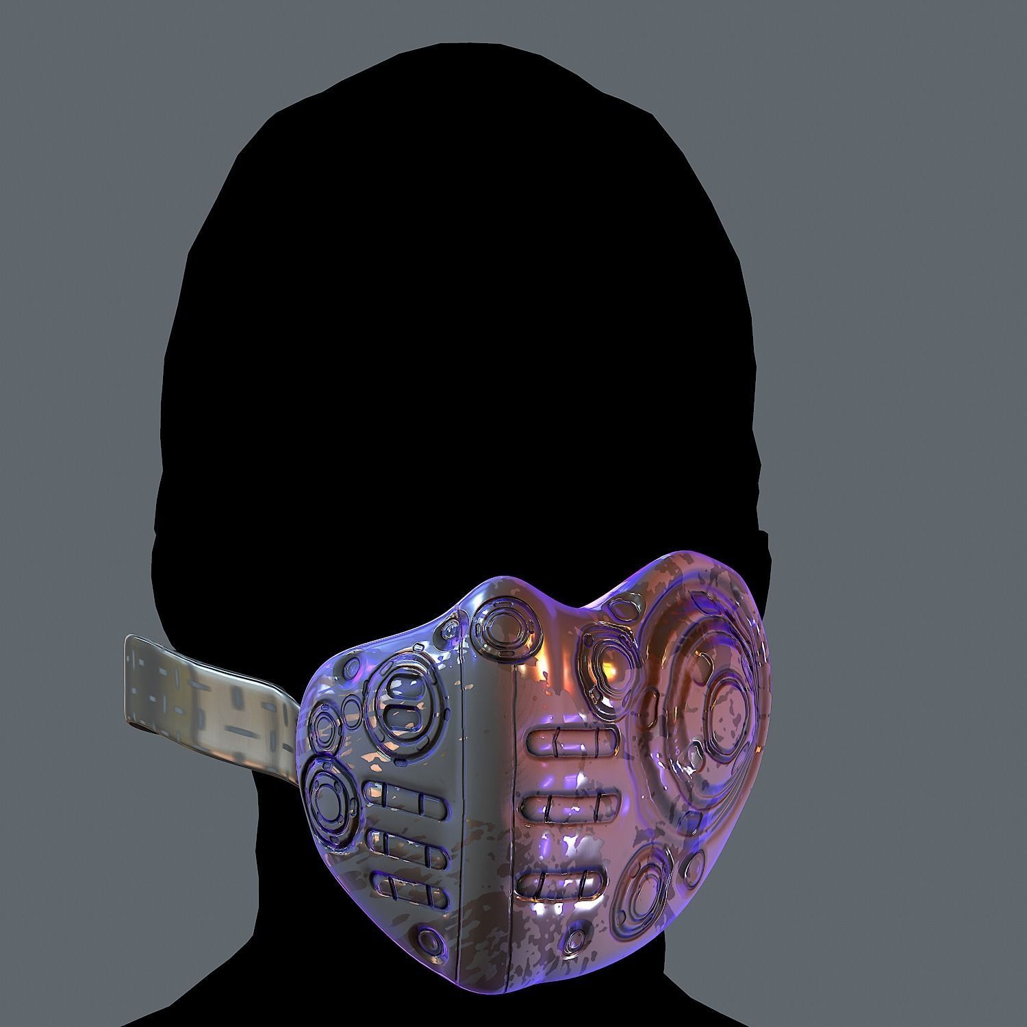 Gas mask helmet 3d model scifi Low-poly  Low-poly 3D model_1