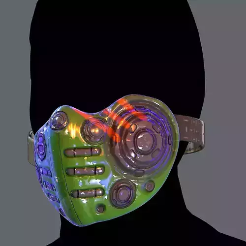 Gas mask helmet 3d model scifi Low-poly Low-poly 3D model Gas mask helmet 3d model scifi Low-poly Low-poly 3D model