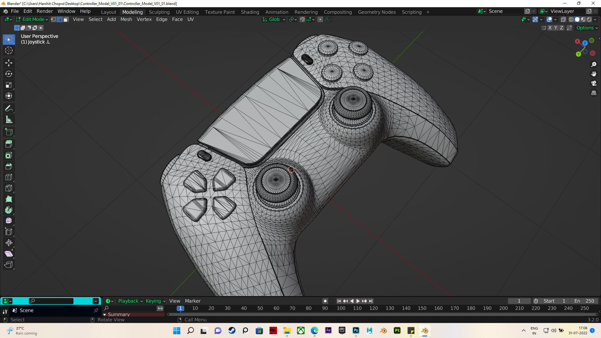 Playstation Controller Low-poly 3D model_9