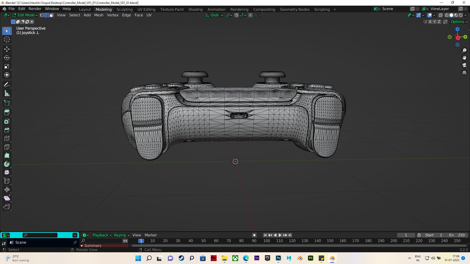 Playstation Controller Low-poly 3D model_10