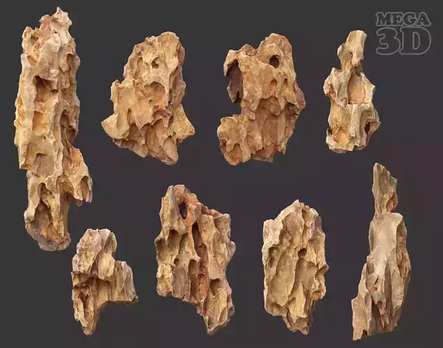 Erosion Rock Photogrammetry 220726 - Ultra HD 16K Textures Low-poly 3D model