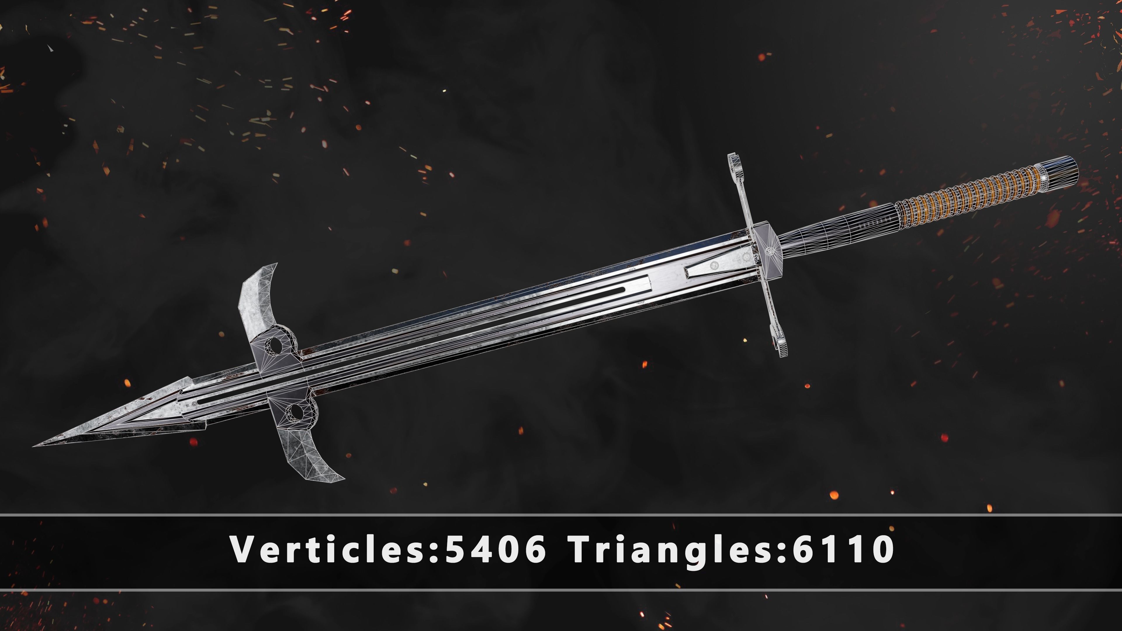 Sword Kraft Post-apocalyptic PBR Game Readey Low-poly 3D model_6