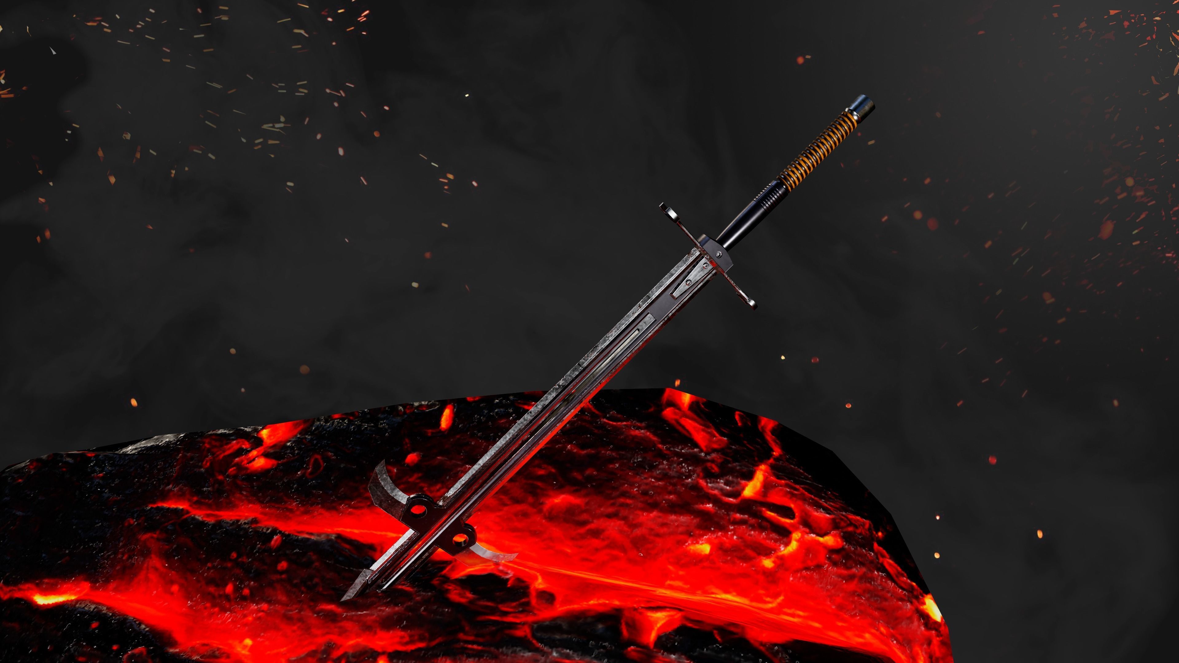 Sword Kraft Post-apocalyptic PBR Game Readey Low-poly 3D model_2