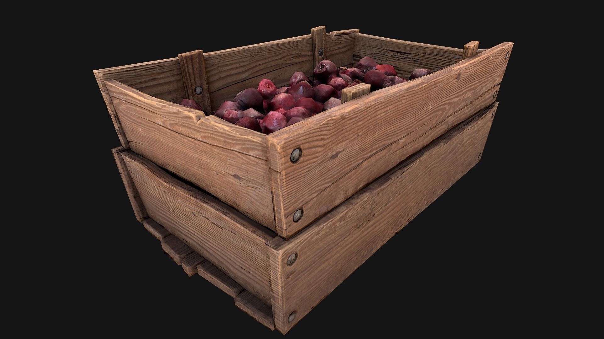 Cherries Crate Box Low-poly 3D model_18
