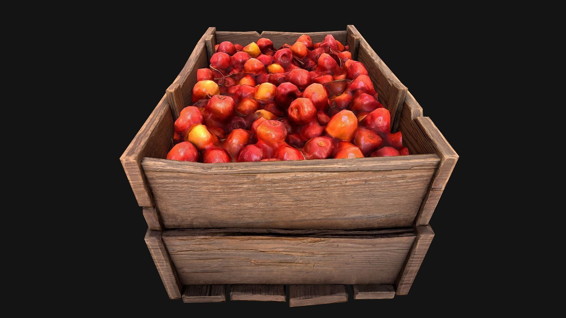 Cherries Crate Box Low-poly 3D model_13