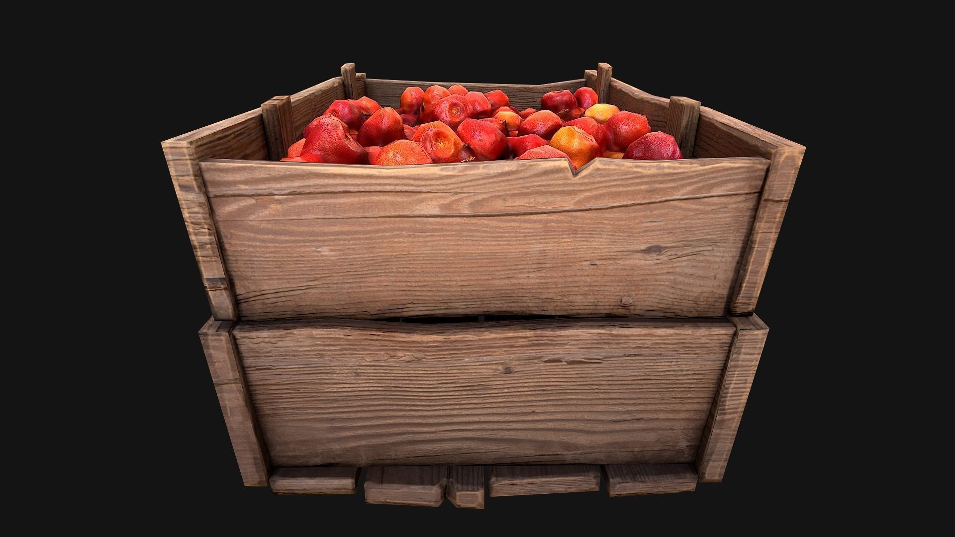 Cherries Crate Box Low-poly 3D model_16