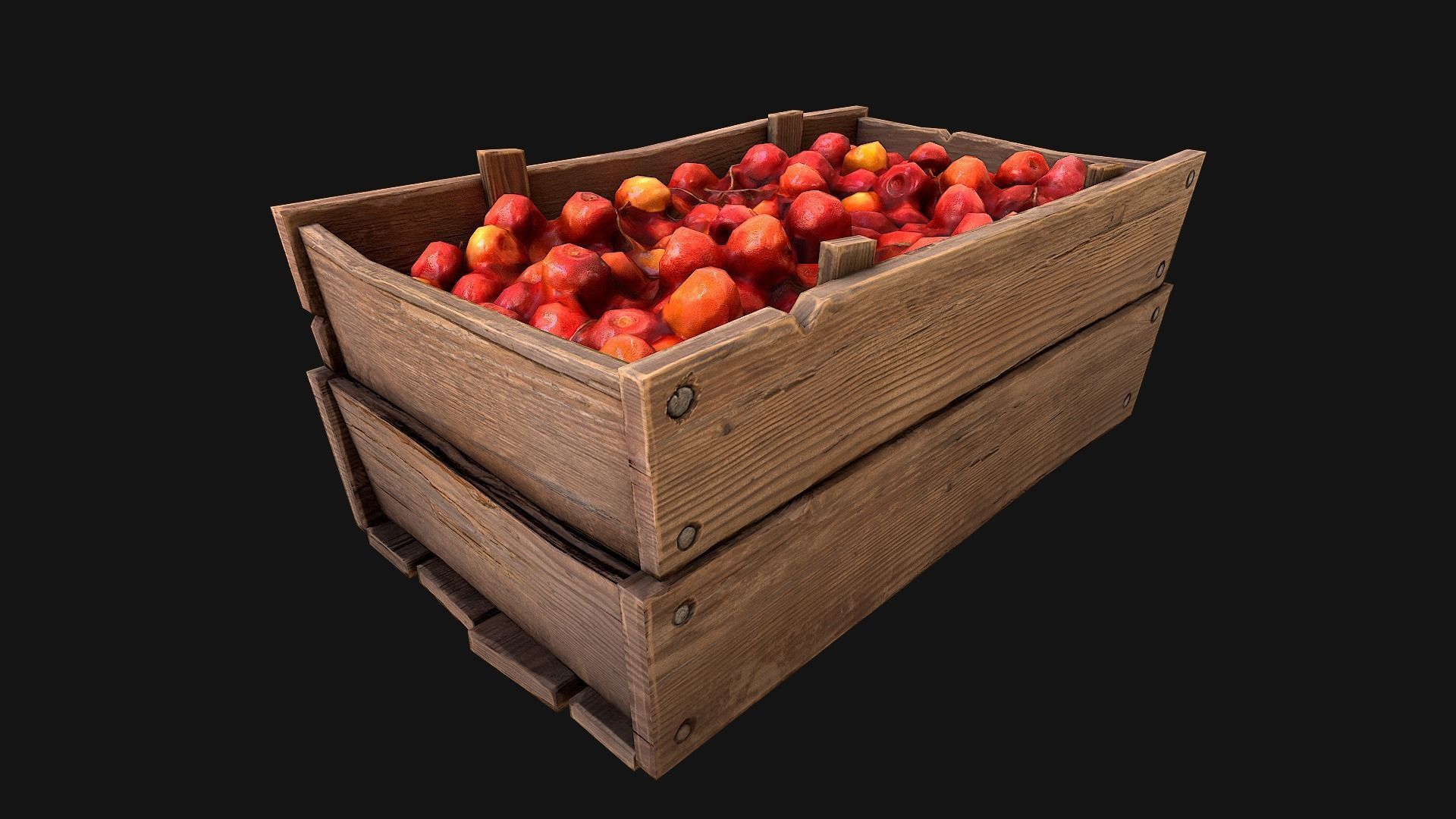 Cherries Crate Box Low-poly 3D model_12