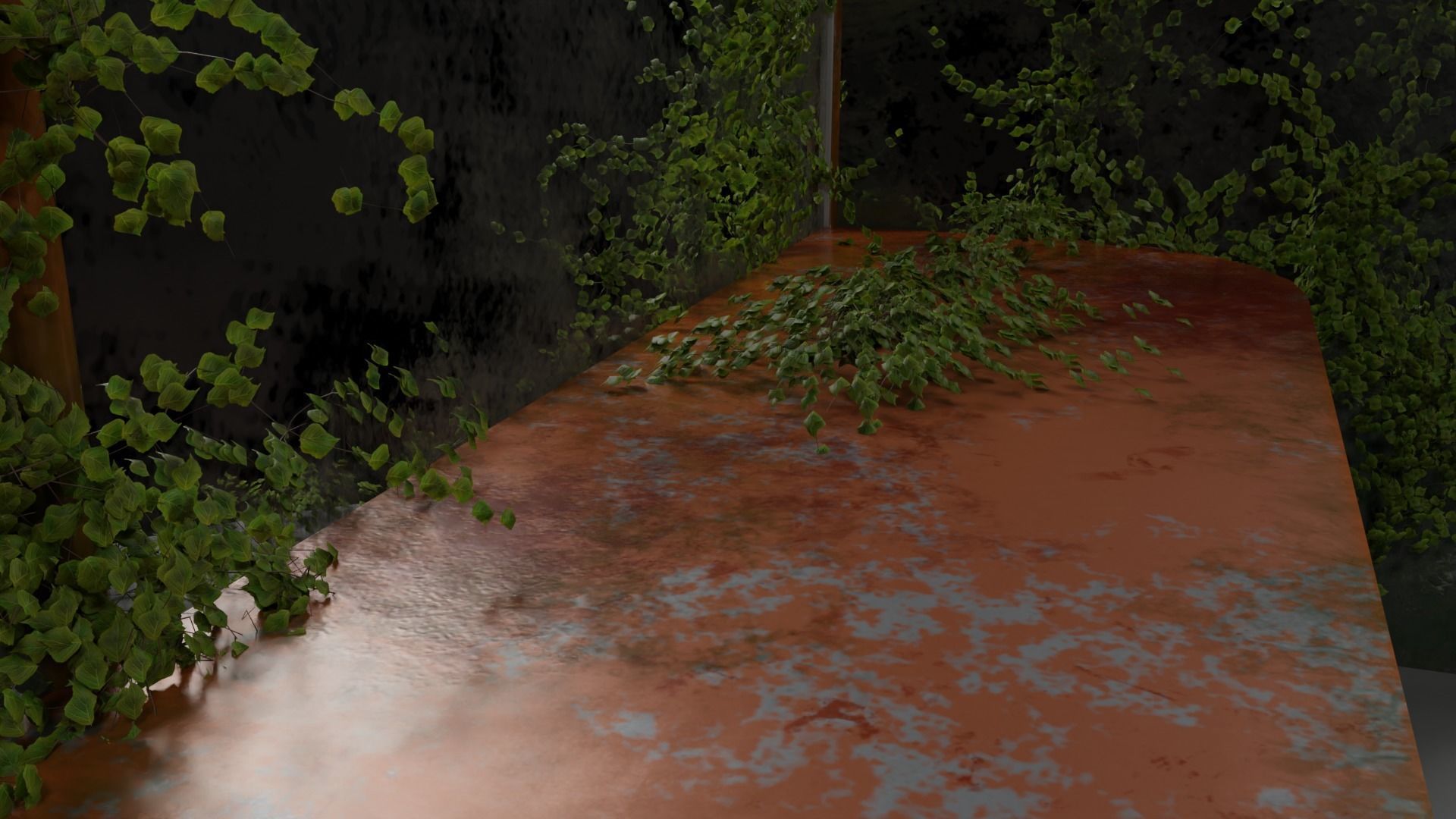 Postapocalypse Bus Stop Low-poly 3D model_5