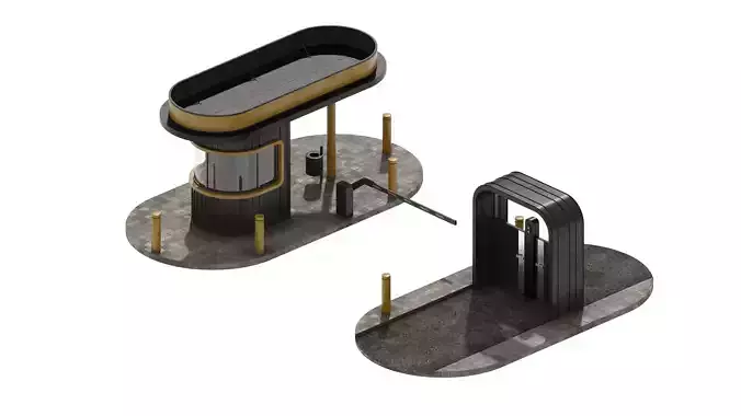 Security post 1 3D model
