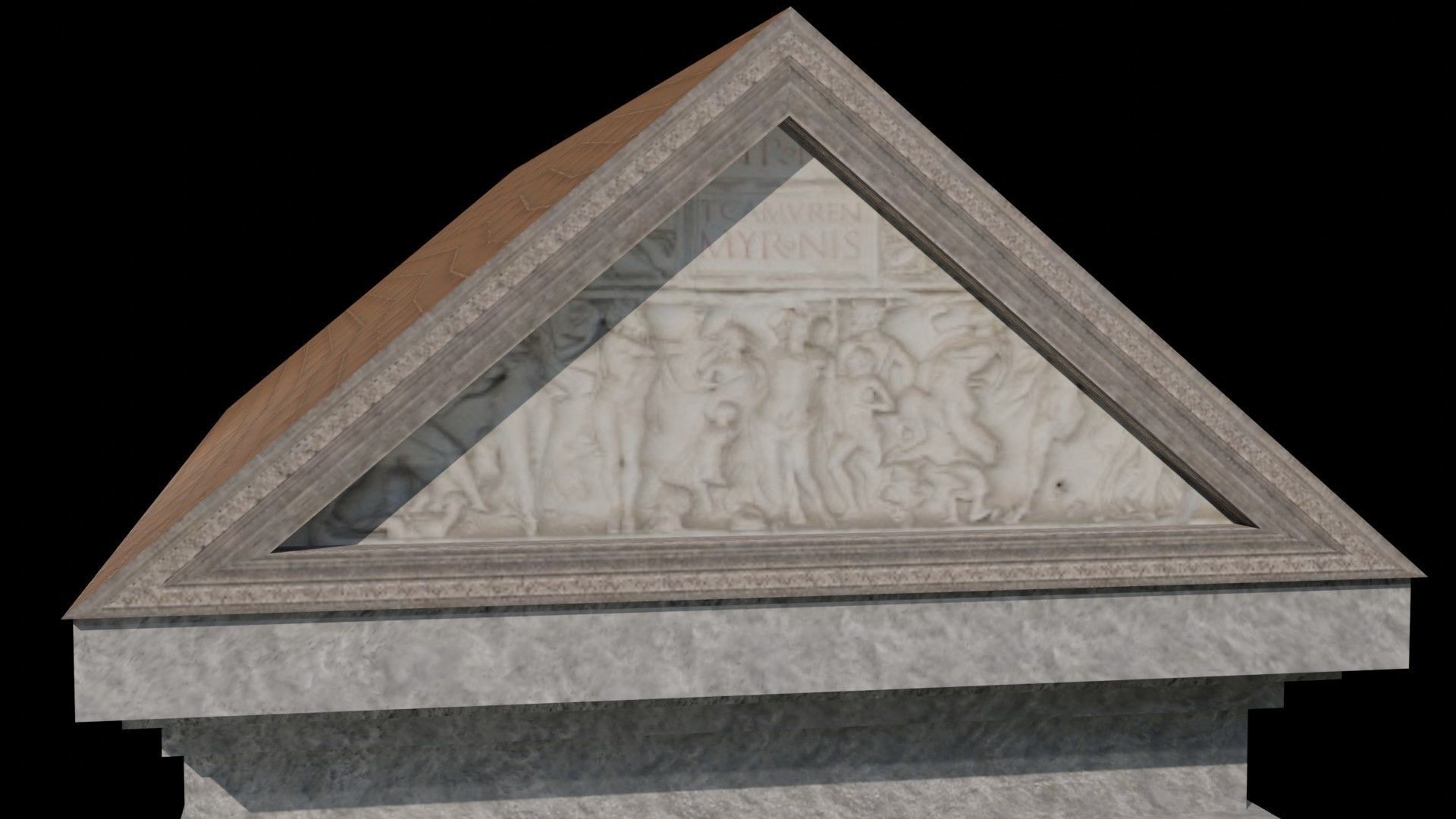 Roman Temple Low-poly 3D model_6