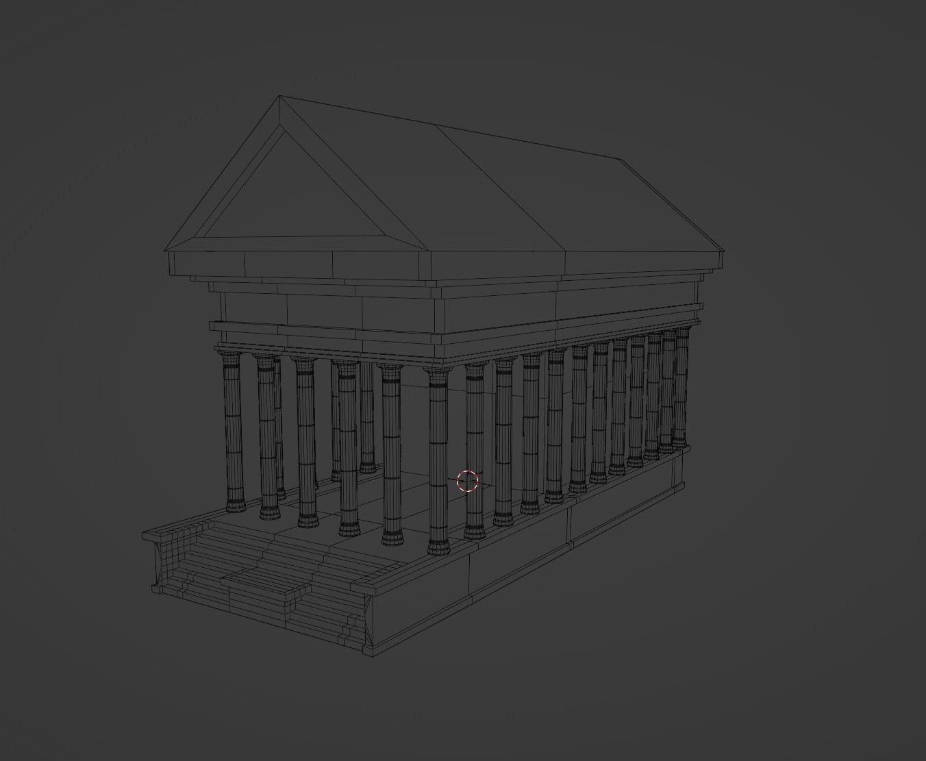Roman Temple Low-poly 3D model_12