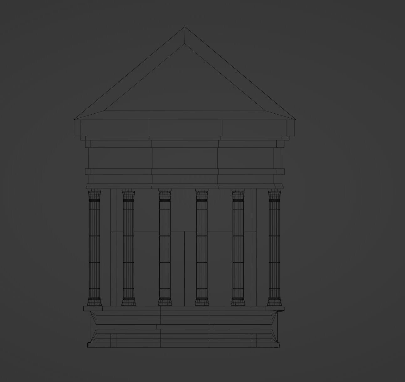 Roman Temple Low-poly 3D model_14