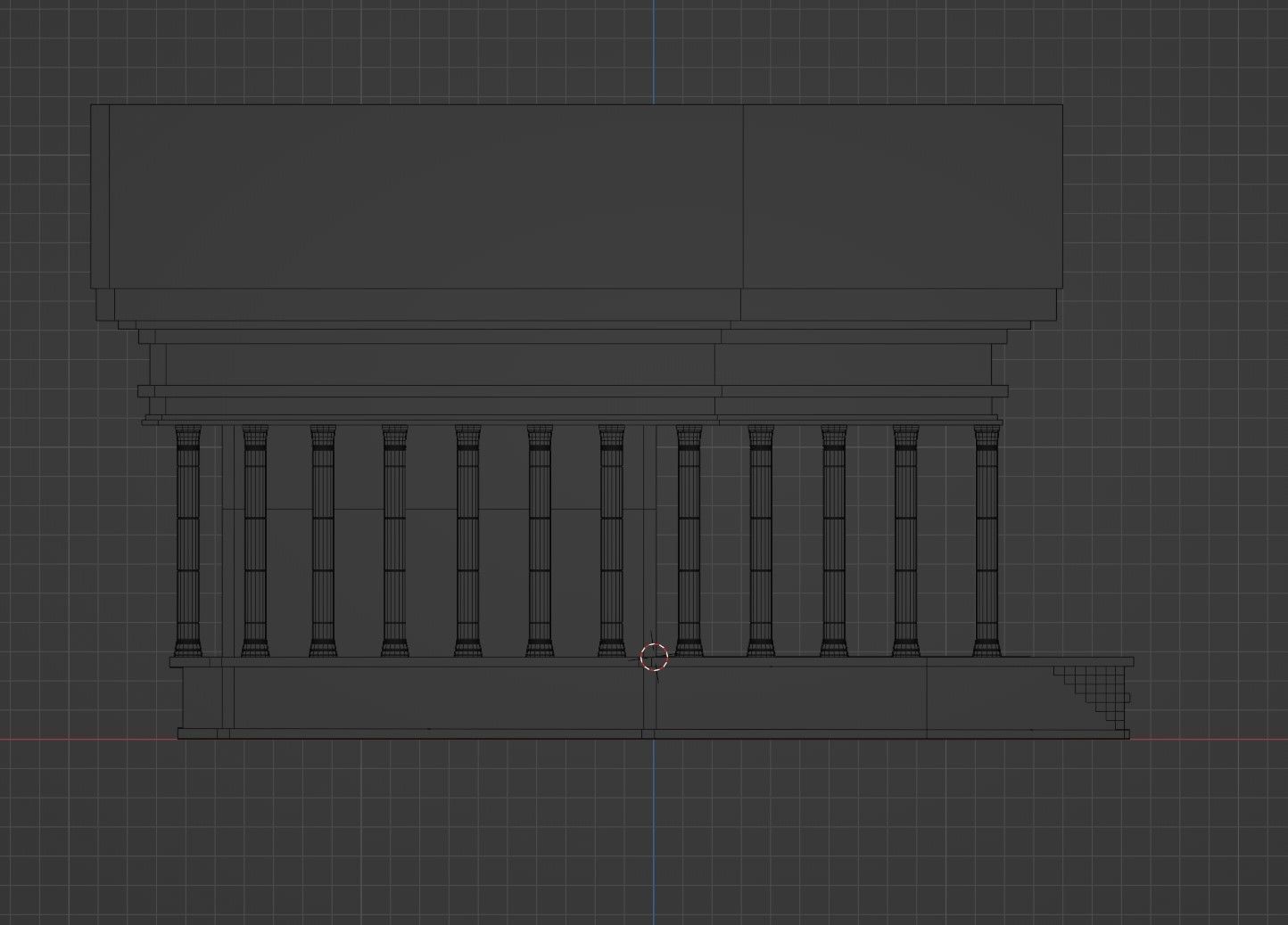Roman Temple Low-poly 3D model_13