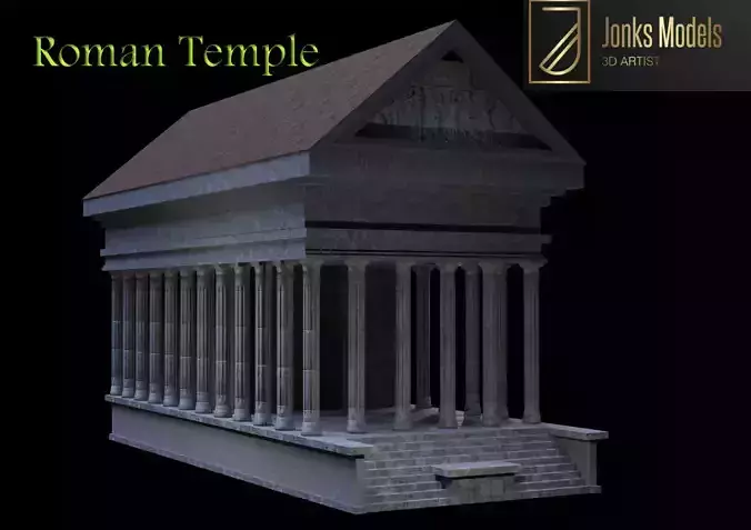 Roman Temple Low-poly 3D model