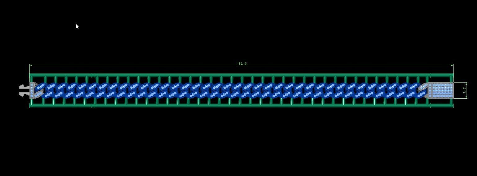 Zincir bileklik gurmet 7 mm 3D print model - Bracalet cuban  3D print model_3