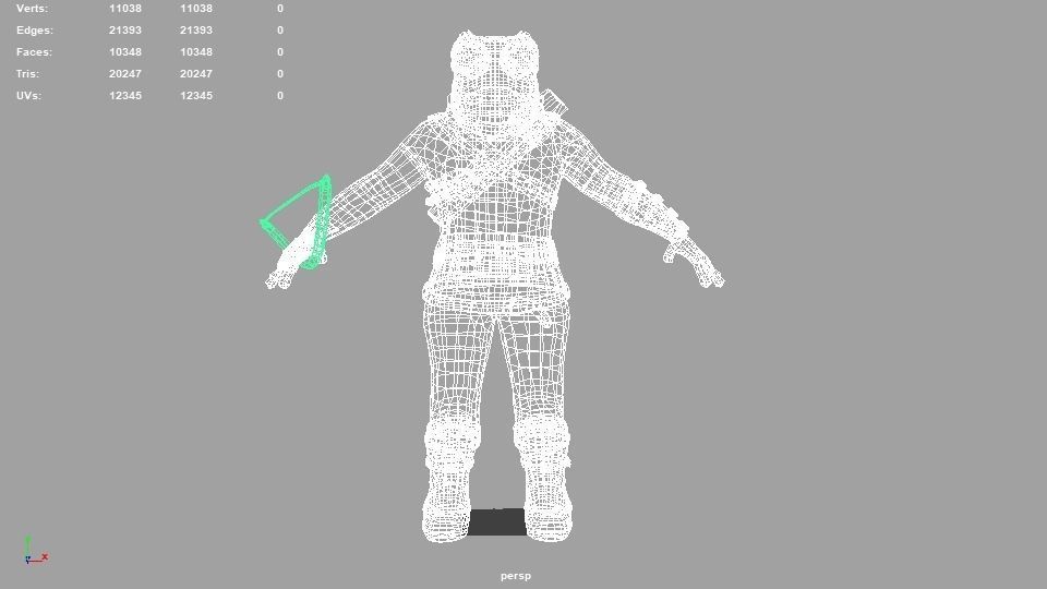 Greng 3D character low poly Low-poly 3D model_1