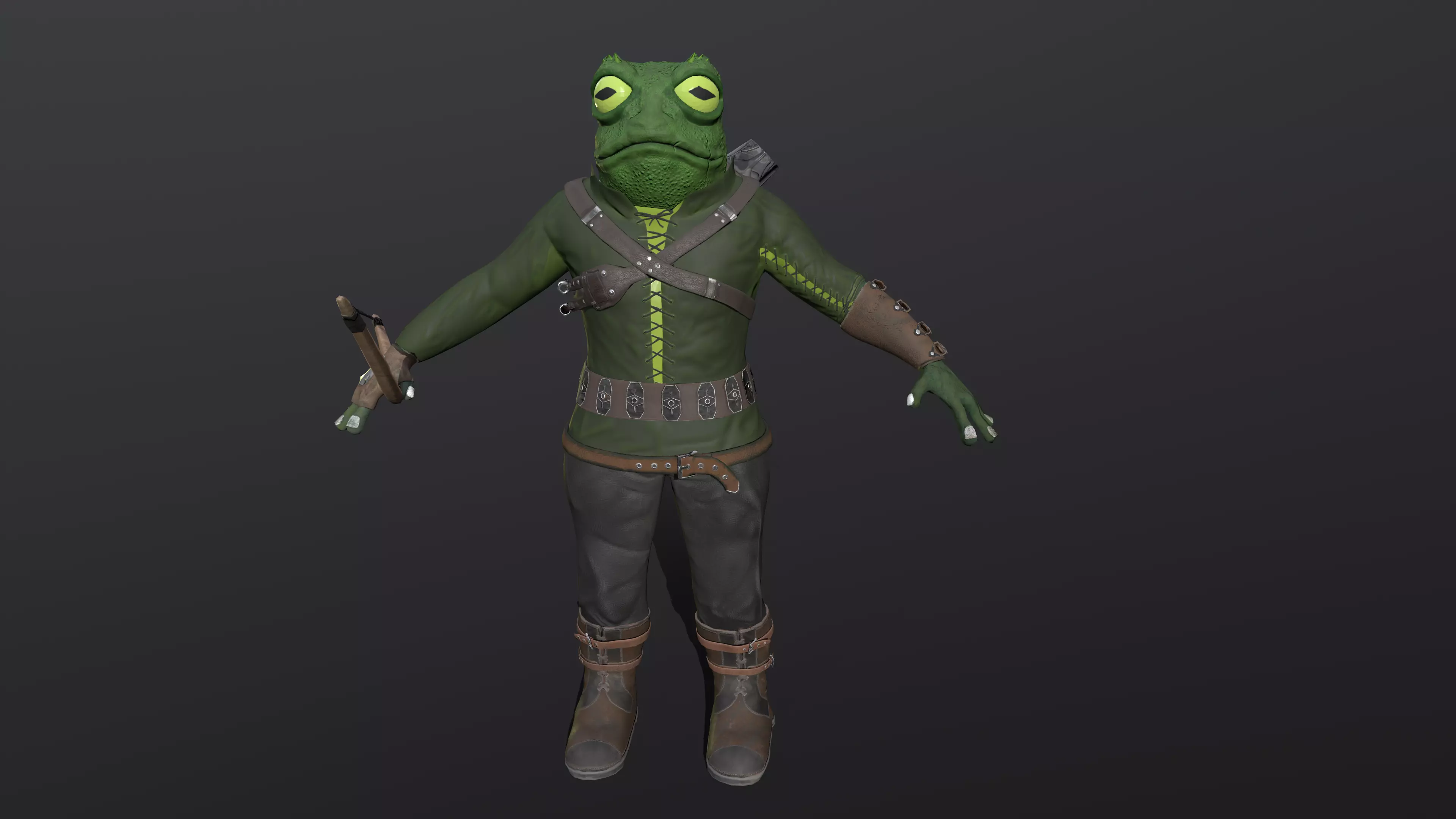 Greng 3D character low poly Low-poly 3D model_0