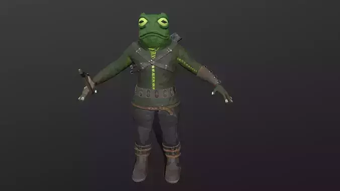 Greng 3D character low poly Low-poly 3D model