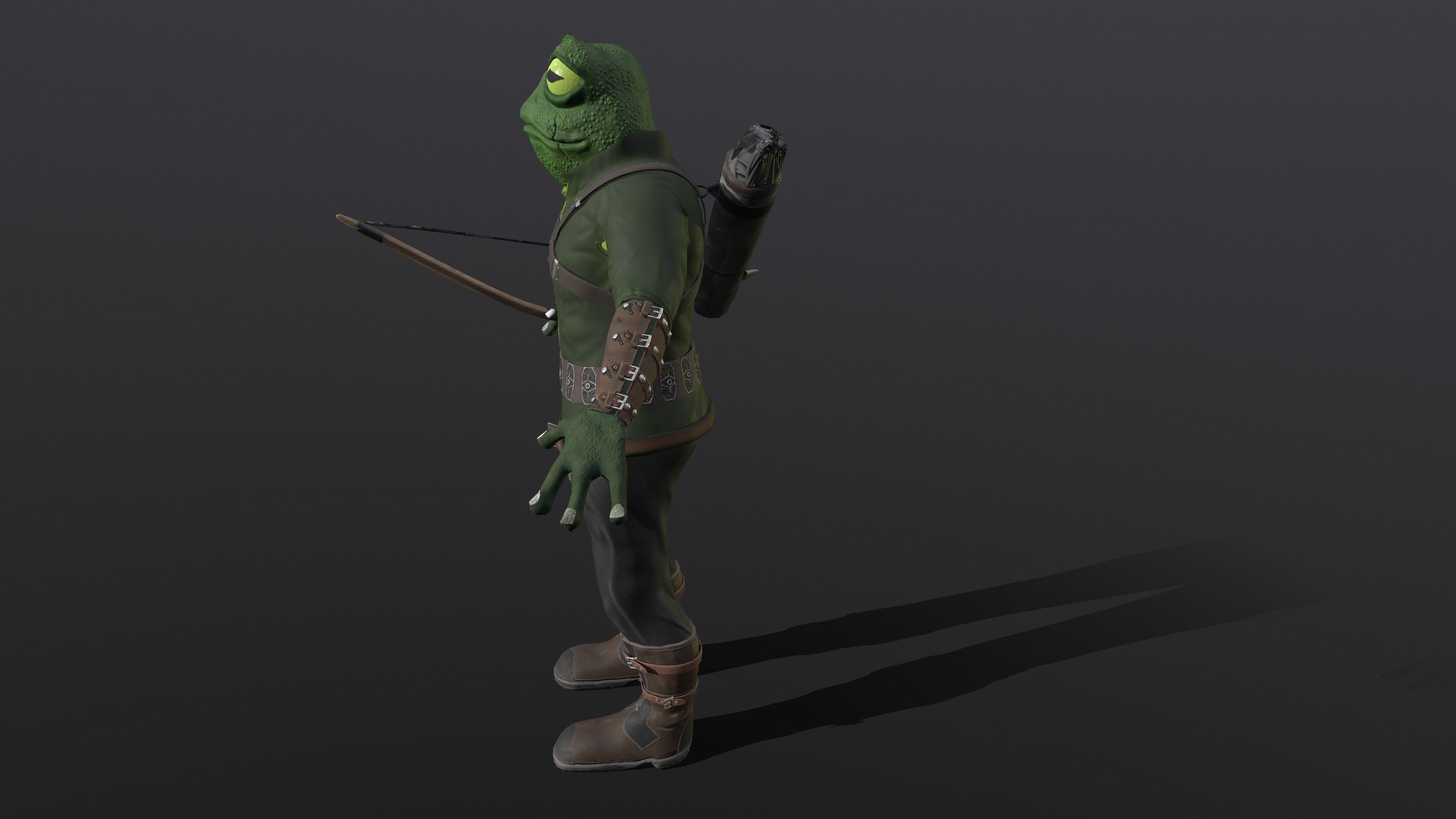 Greng 3D character low poly Low-poly 3D model_3