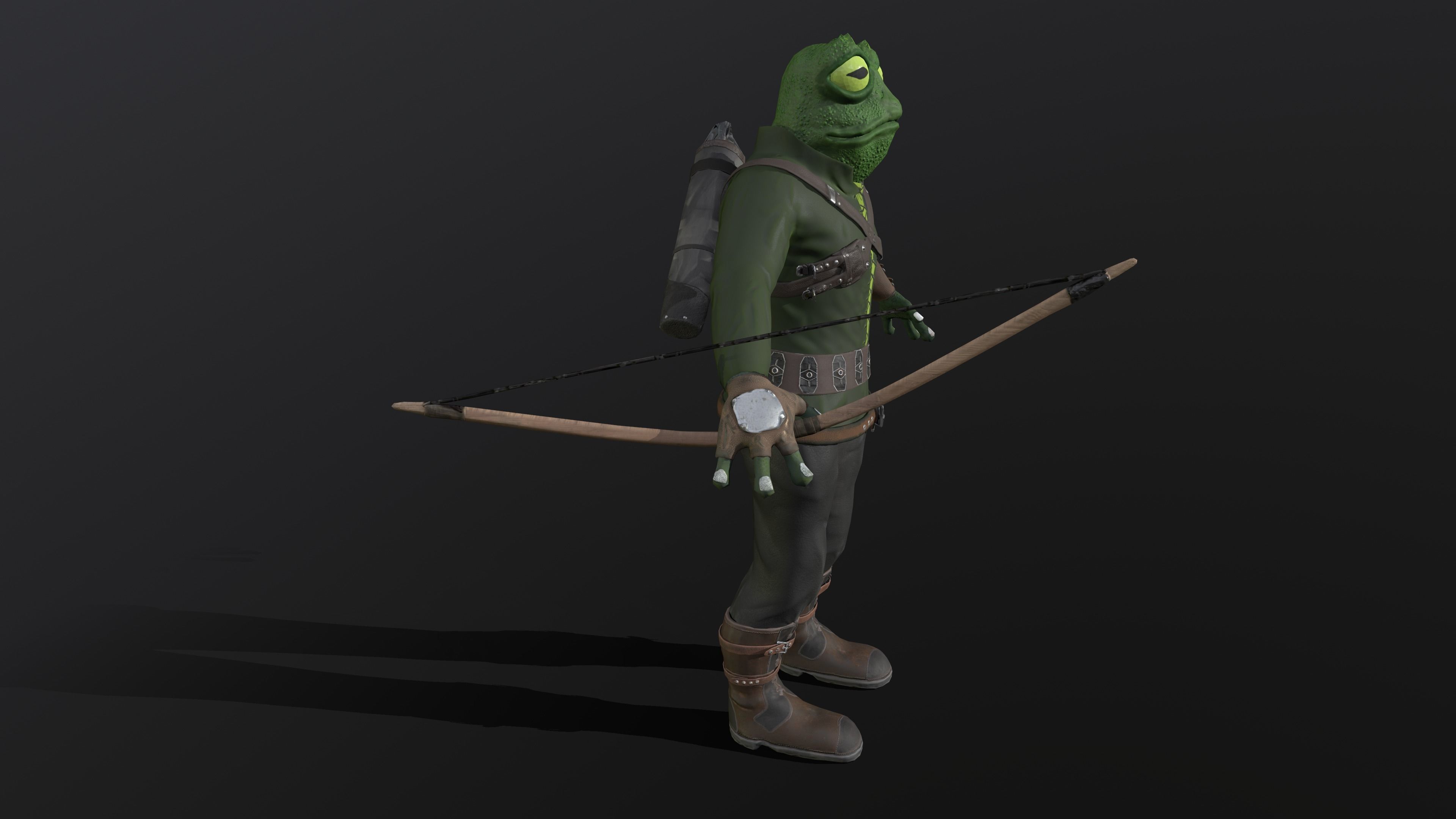 Greng 3D character low poly Low-poly 3D model_2