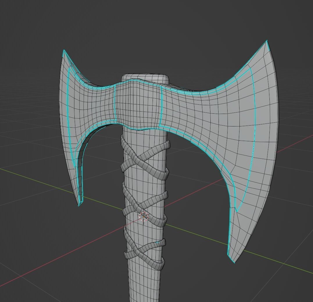 Viking Battle Axe PBR Low-poly 3D model_9
