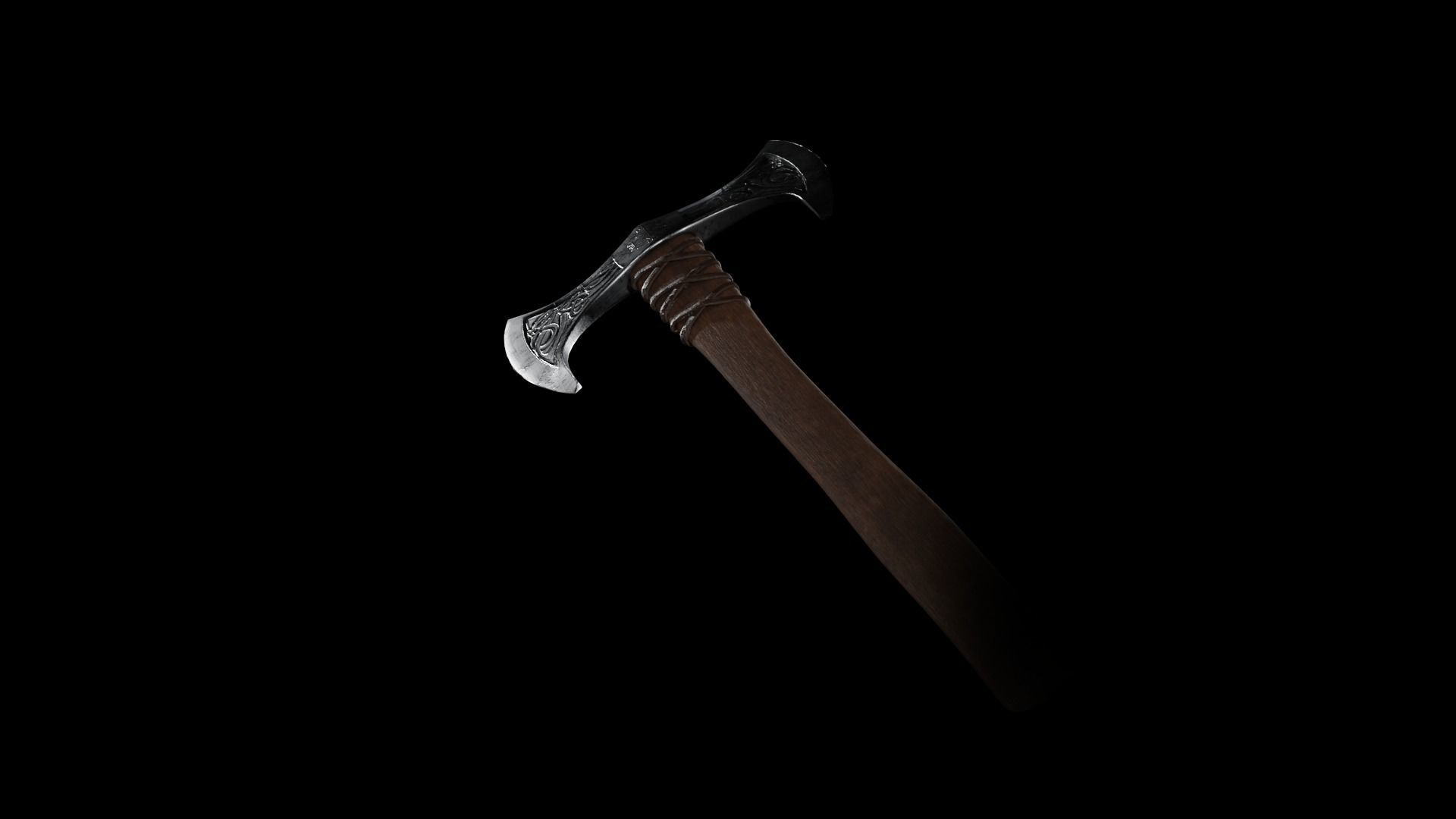 Viking Battle Axe PBR Low-poly 3D model_7