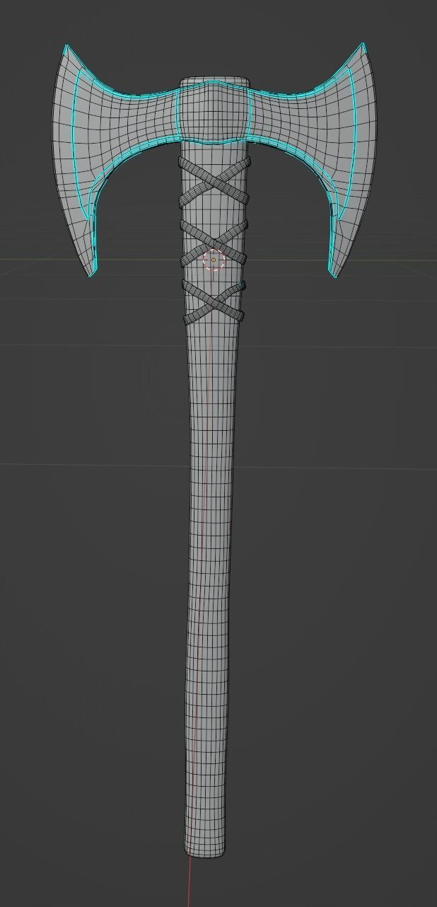 Viking Battle Axe PBR Low-poly 3D model_8