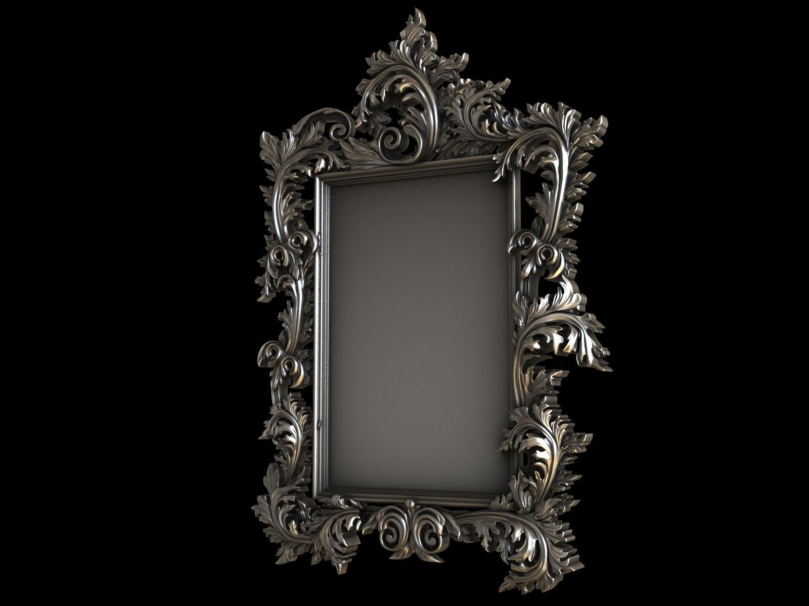 Frame barocco floral 3D print model_1