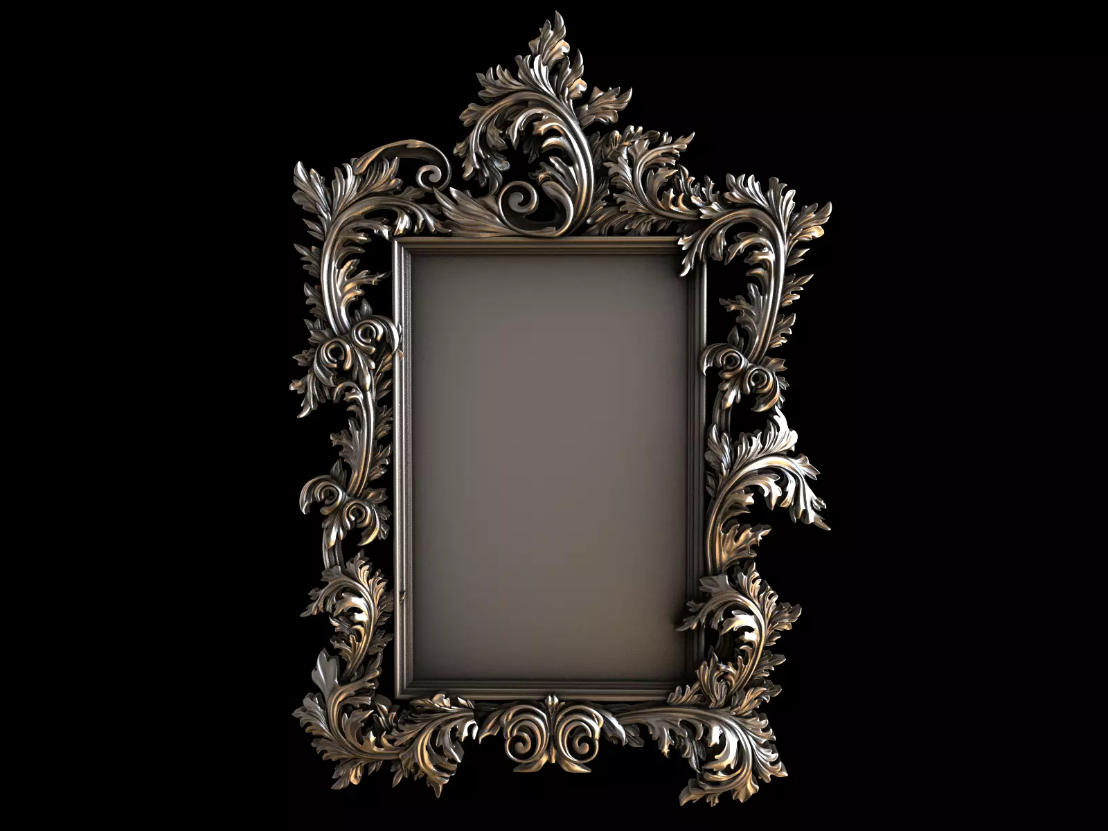 Frame barocco floral 3D print model_0