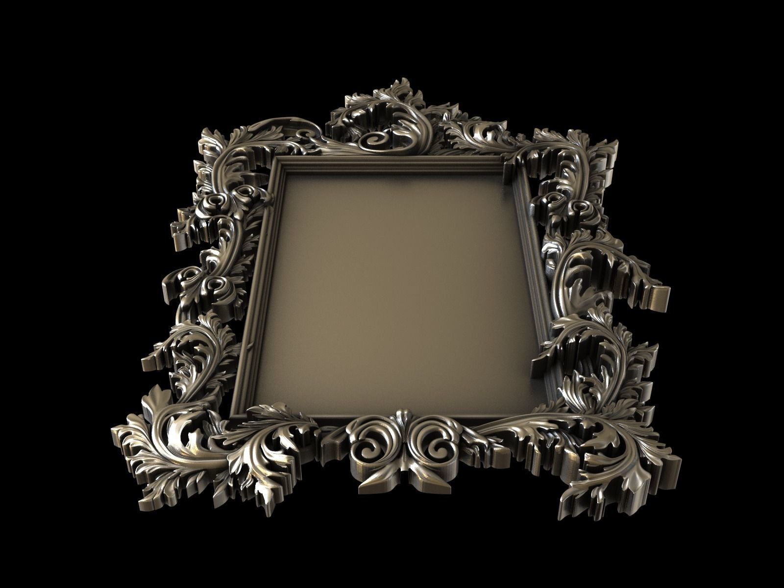 Frame barocco floral 3D print model_4