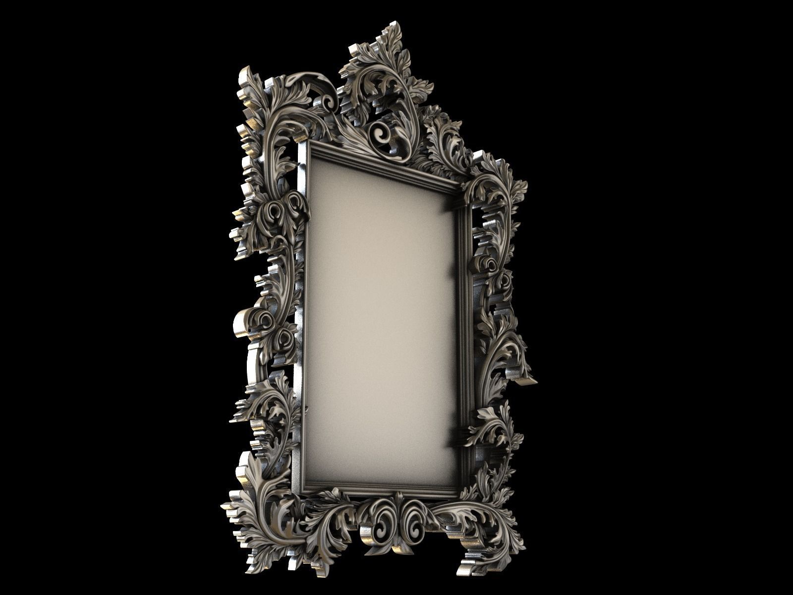 Frame barocco floral 3D print model_2