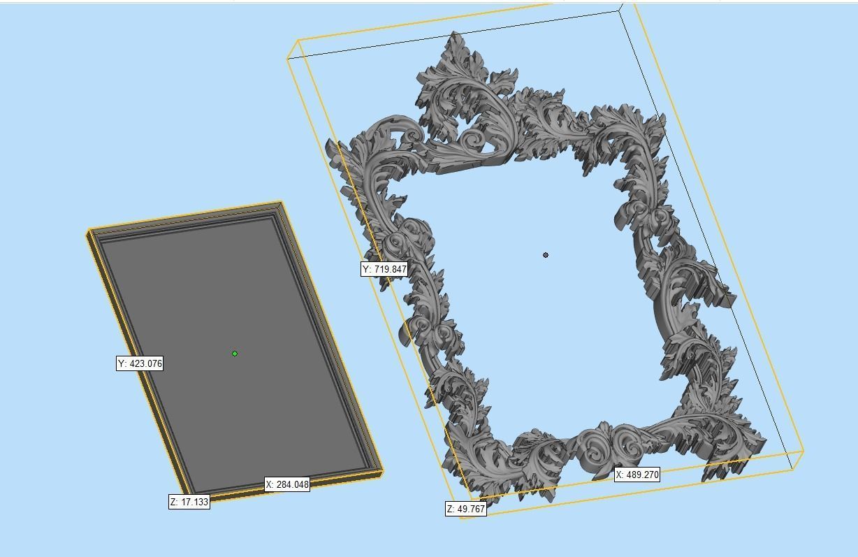 Frame barocco floral 3D print model_5